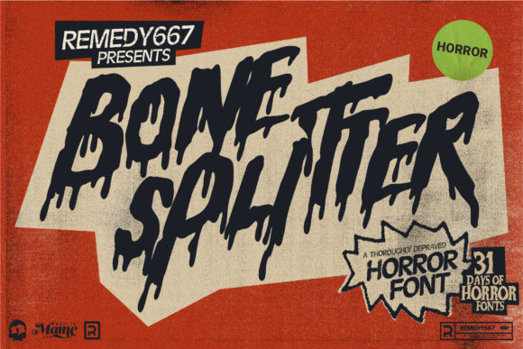 Bone Splitter: The Original Bloody Horror Typeface for Dark Digital Experiences