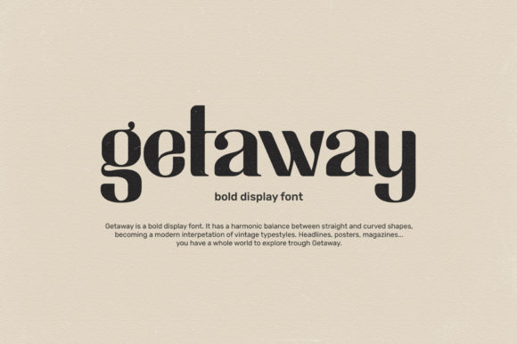 Getaway Bold Display Font for Crafts and Printables