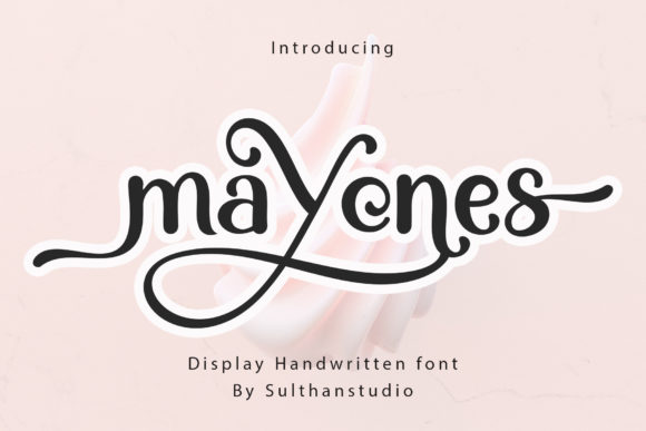 Mayones Display Font for Editorial Design